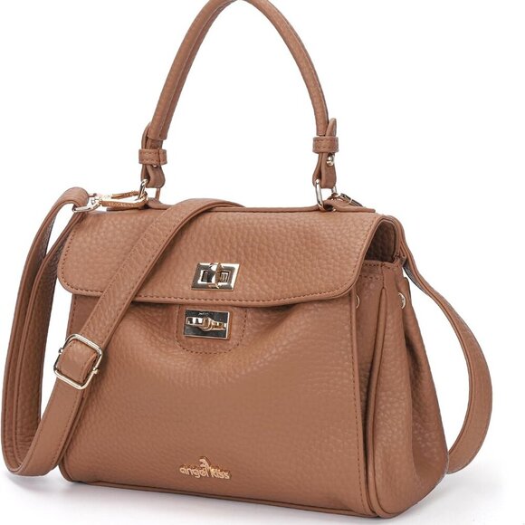 Small Top Handle Satchel Purses and Handbags for Women Soft Vegan Leather Tote S - Picture 1 of 9